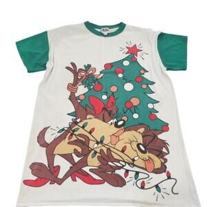 Vintage Looney Tunes Tasmanian Devil T-Shirt Mens XL She-Devil Christmas 90s Taz